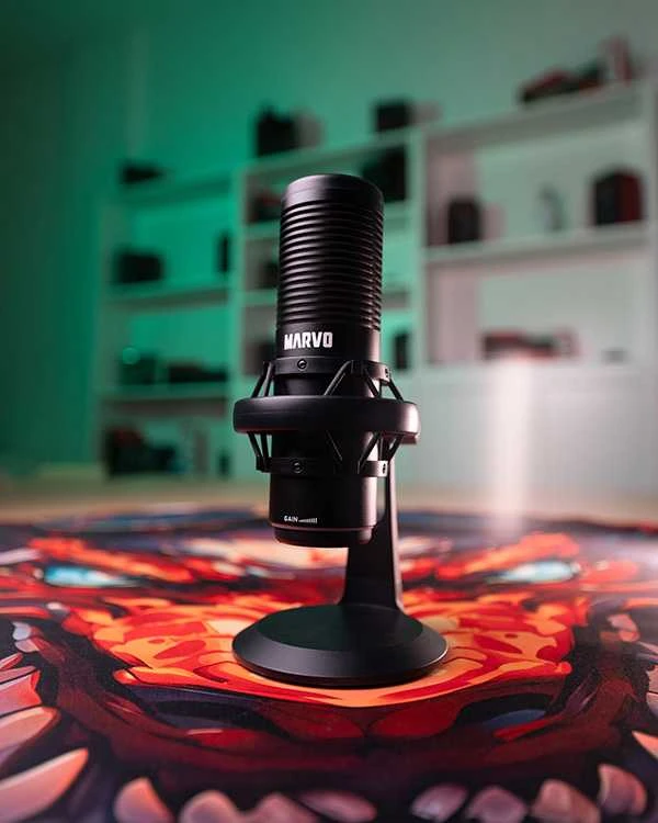 Marvo MIC-07 RGB juodas laidinis mikrofonas |USB