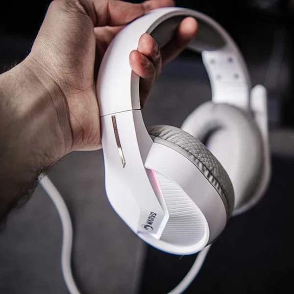 MARVO H8618 WH Tactic 40 RGB Laidinės žaidimų ausinės | USB | Baltos