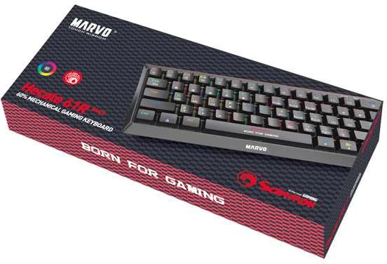 Marvo KG962 60% mechaninė klaviatūra su RGB (US, Mėlynas switch)