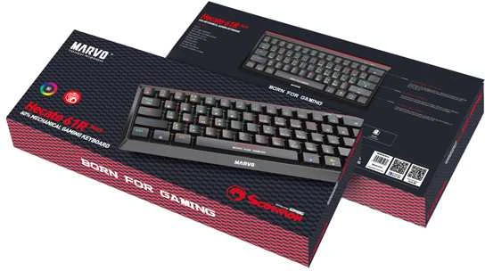 Marvo KG962 60% mechaninė klaviatūra su RGB (US, Mėlynas switch)
