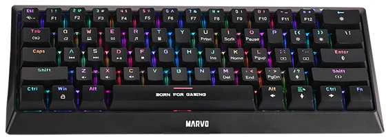 Marvo KG962 60% mechaninė klaviatūra su RGB (US, Mėlynas switch)