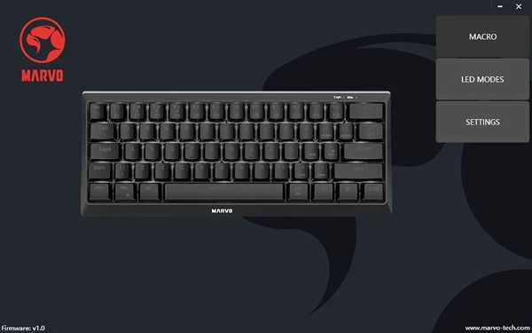 Marvo KG962 60% mechaninė klaviatūra su RGB (US, Mėlynas switch)