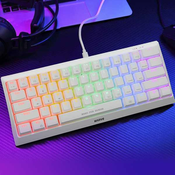 Klaviatūra Marvo KG962 RGB (Balta)