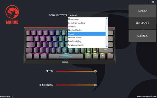Klaviatūra Marvo KG962 RGB (Juoda)