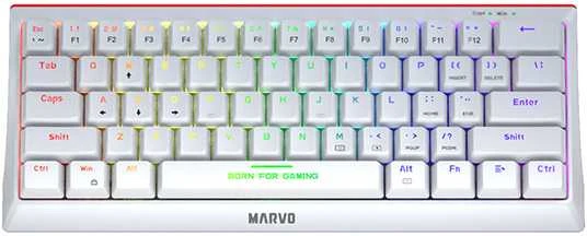 Klaviatūra Marvo KG962 RGB (Balta)