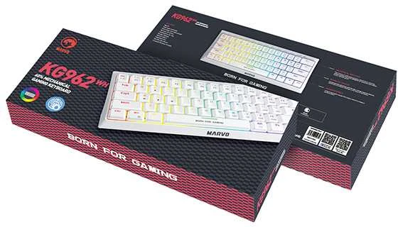Klaviatūra Marvo KG962 RGB (Balta)