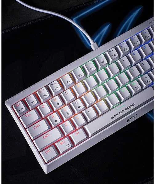 Klaviatūra Marvo KG962 RGB (Balta)