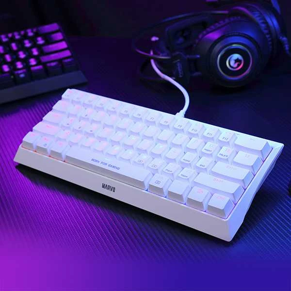 Klaviatūra Marvo KG962 RGB (Balta)