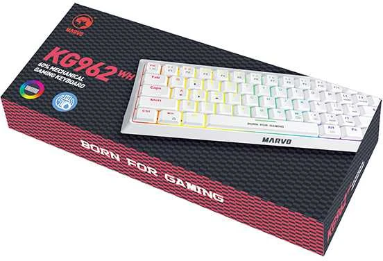 Klaviatūra Marvo KG962 RGB (Balta)