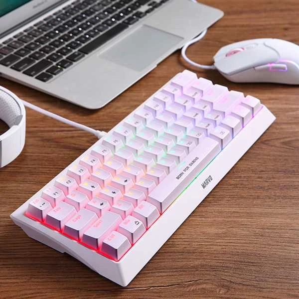 Marvo HECATE 61R klaviatūra su laidu (USB) US, balta mechaninė