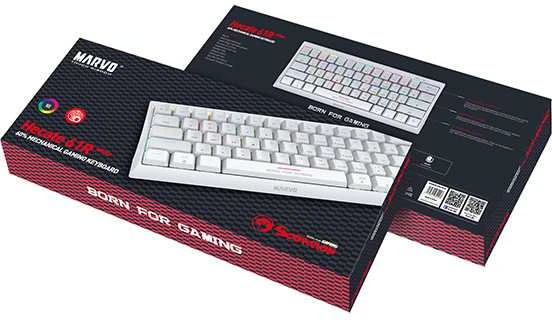 Marvo HECATE 61R klaviatūra su laidu (USB) US, balta mechaninė