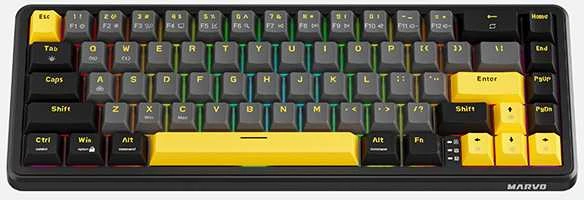 MARVO KG964 Magma M40 RGB Laidinė žaidimų klaviatūra | USB | Juoda, 60%