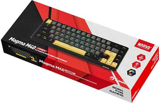 MARVO KG964 Magma M40 RGB Laidinė žaidimų klaviatūra | USB | Juoda, 60%