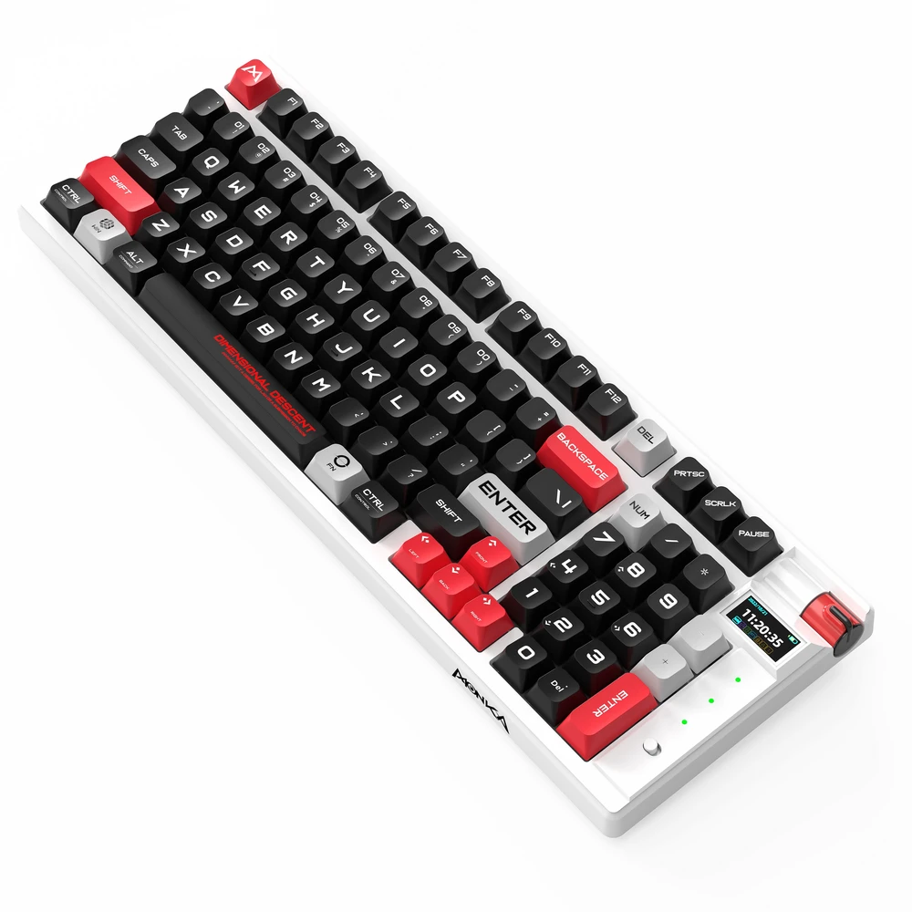 Belaidė mechaninė klaviatūra MarvoTech Monka Storm KG991W su RGB | US išdėstymas, Jixian Blue perjungikliai