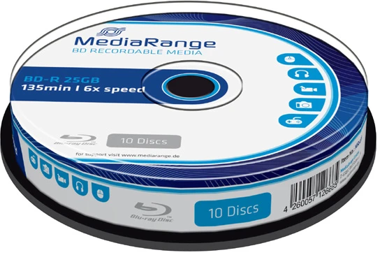 MediaRange BD-R 25 GB 6x10 vnt. (MR499)