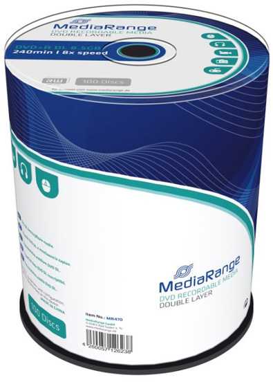 MediaRange DVD+R 8.5GB 100vnt 8x Double Layer