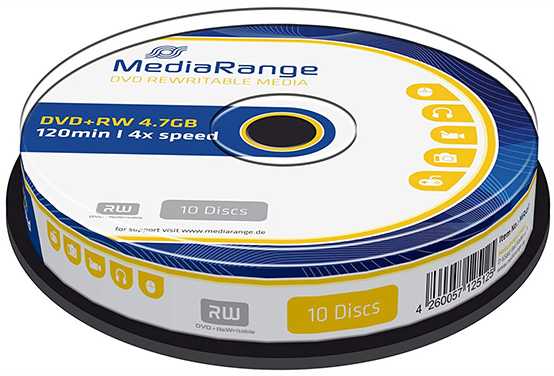 MediaRange DVD + RW 4.7 GB 4x 10 vienetų (MR451)
