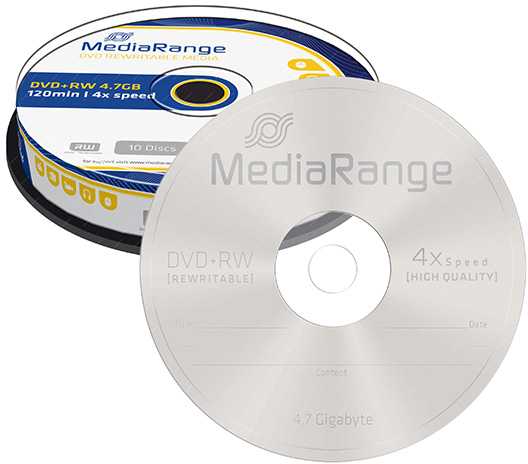 MediaRange DVD + RW 4.7 GB 4x 10 vienetų (MR451)