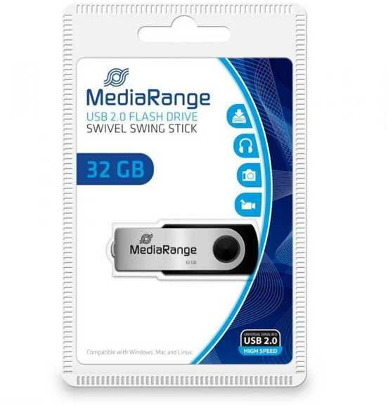 STICK 32GB MEDIARANGE MR911 Juodas - Sidabrinė