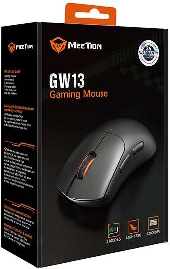 Meetion GW13 Pelė juoda, 12800DPI, Tri-Mode