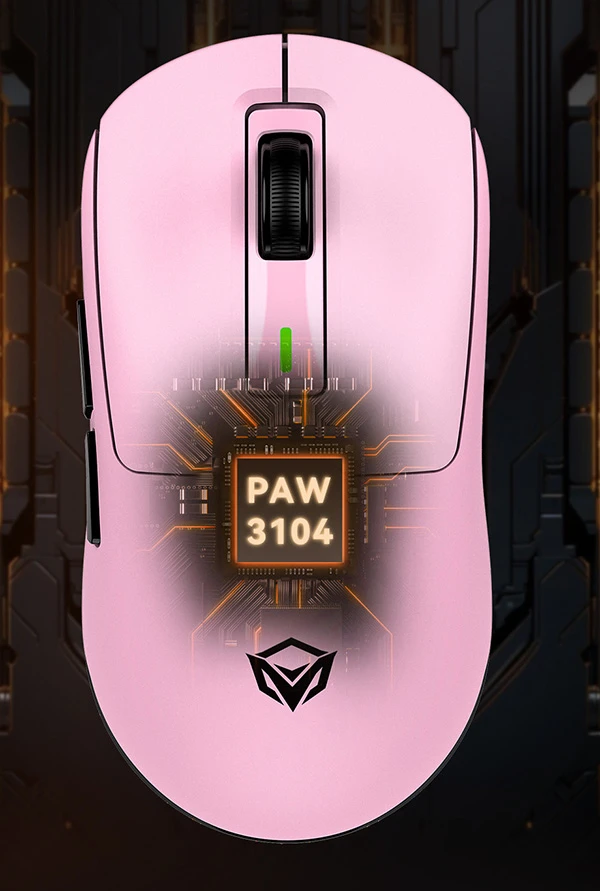 Meetion GW24 Pelė rožinė, 8000DPI, Tri-Mode
