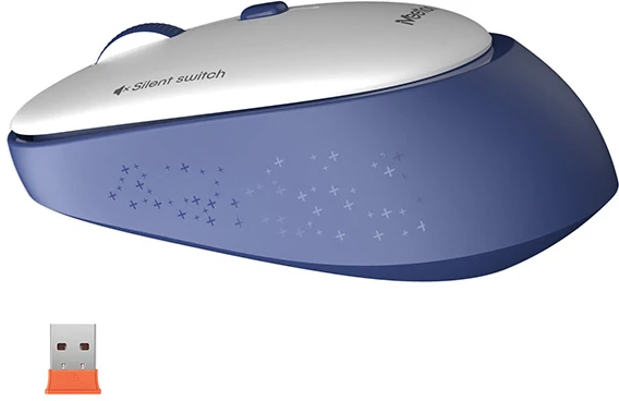 Meetion R571 Bevielė pelė, balta ir-mėlyna, 1600DPI