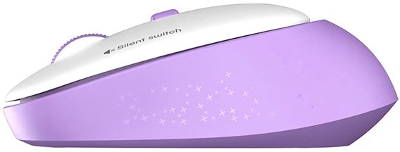 Meetion R571 Bevielė pelė, balta ir-violetinė, 1600DPI