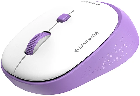Meetion R571 Bevielė pelė, balta ir-violetinė, 1600DPI
