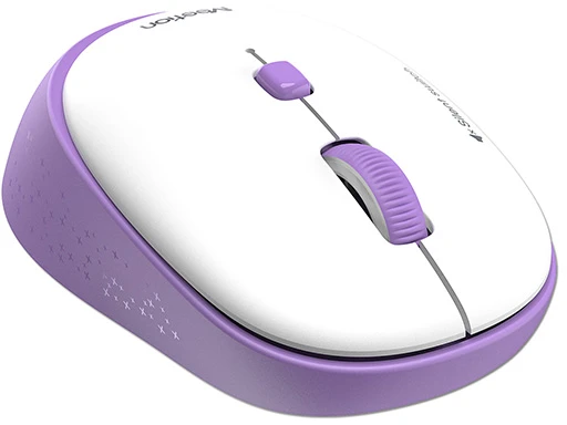 Meetion R571 Bevielė pelė, balta ir-violetinė, 1600DPI