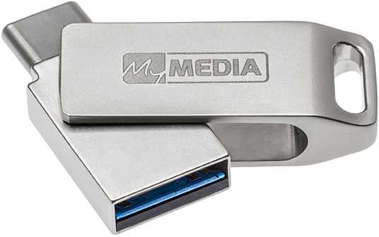 Verbatim „MyMedia MyDual USB 3.2 Gen 1“, USB 3.2 Gen 1, 32 GB, 69269, sidabrinė, 69269, USB A / USB C, su pasukamu dangteliu