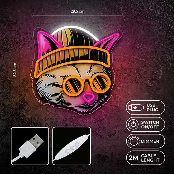 Plastrol Neoninis ART LED CAT DREAMER daugiaspalvis FLA04 Forever Light