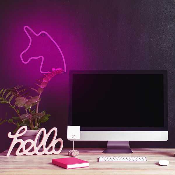 Plastrol Neon LED Light Vienaragis rožinė Bat + USB FLNE01 Forever Light