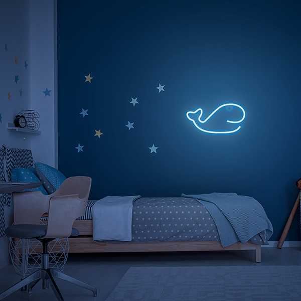 TelForceone Neoninis LED šviestuvas Banginis mėlyna Bat + USB FLNE19 Forever Light