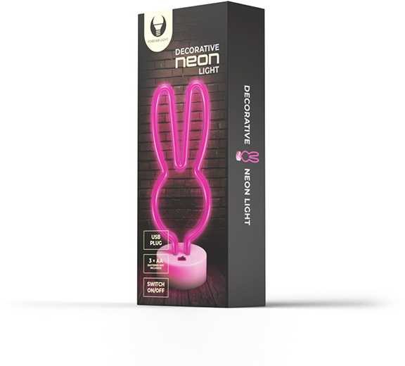 TelForceone Neoninis LED ant stovo RABBIT rožinis FSNE04 Forever Light