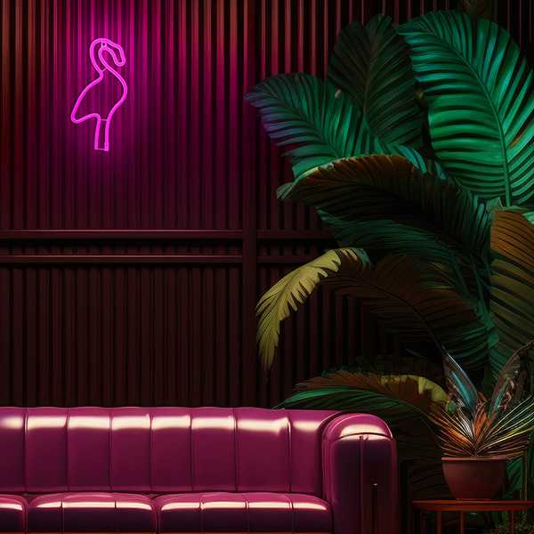 TelForceone Neon LED Light Flamingas rožinė Bat + USB FLNE18 Forever Light