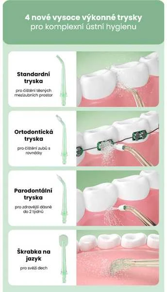 Oclean W10 Oral Irrigator burnos irigatorius, žalias
