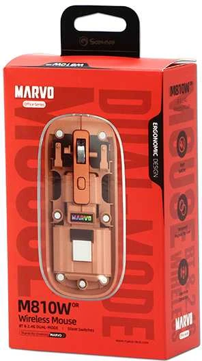 Oranžinis Marvo PRISM B10 Oranžinis Bevielė pelė, oranžinė, 1600DPI