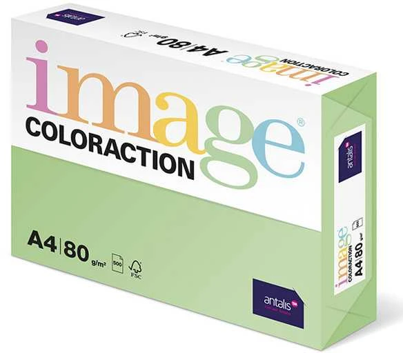 Antalis Spalvotas biuro popierius Image Coloraction, A4, 80g, Forest, pastelinės žalios spalvos, 500 lapų