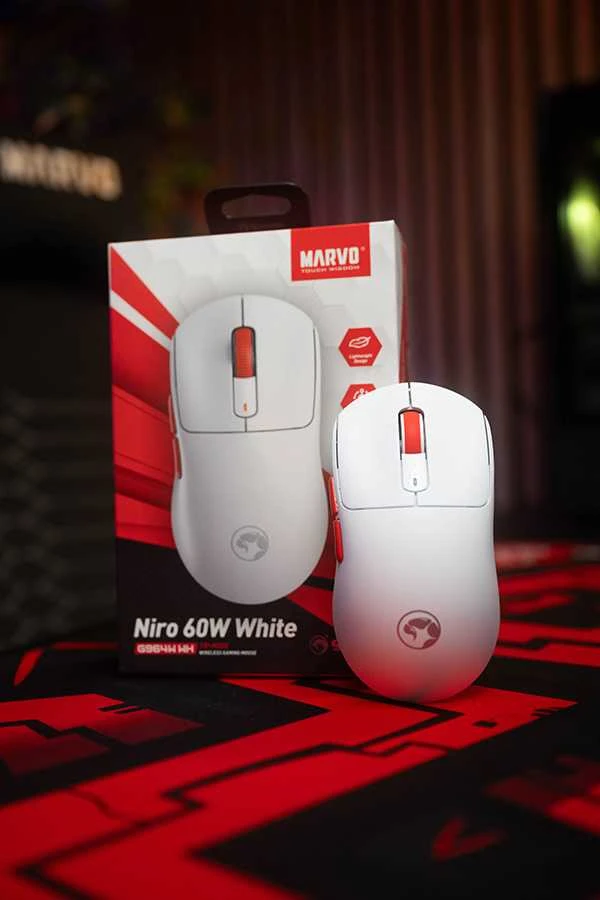 MARVO Scorpion G964W Belaidė žaidimų pelė | Balta