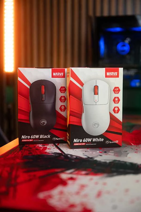MARVO Scorpion G964W Belaidė žaidimų pelė | Balta
