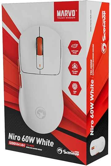 MARVO Scorpion G964W Belaidė žaidimų pelė | Balta
