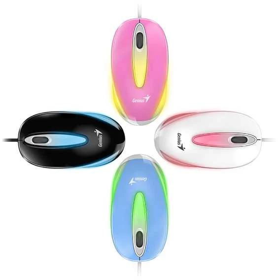 Pelė Genius Pelė DX-Mini, 1000DPI, optinė, 3kl., su laidu USB, mėlyna, klasyczna, RGB pašvietimas