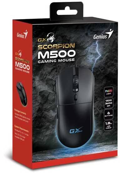Genius GX Gaming Scorpion M500 Pelė su laidu, juoda, 3600DPI