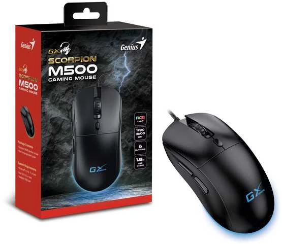Genius GX Gaming Scorpion M500 Pelė su laidu, juoda, 3600DPI
