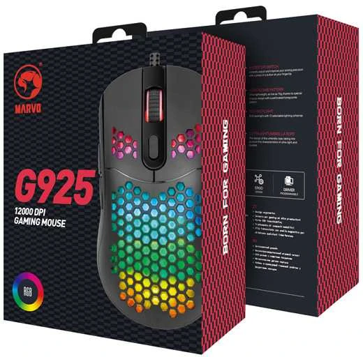 Laid. žaid. pelė Marvo G925 RGB 12000 DPI