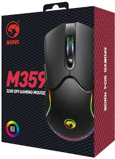 Marvo M359 Pelė su laidu, juoda, 3200DPI
