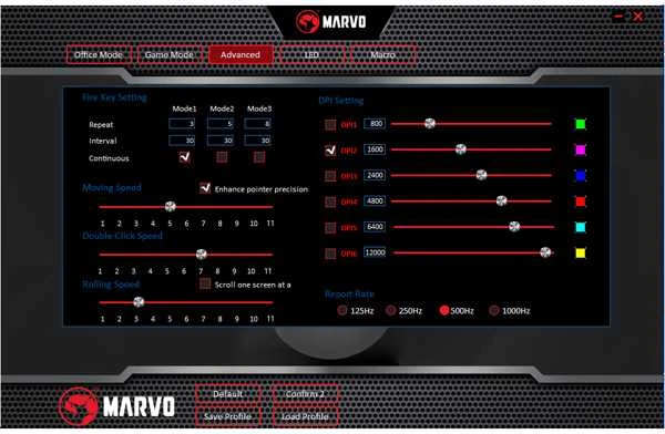 Pelė Laid.žaid.pel.Marvo M519 RGB 12000 DPI