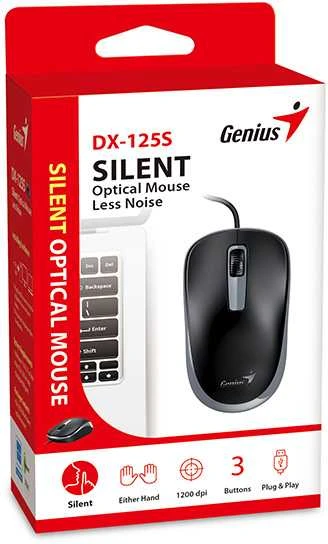 Genius DX-125S Pelė su laidu, juoda-pilka, 1200DPI