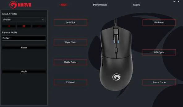 Marvo G950 RGB juoda pelė su laidu | 12000 DPI