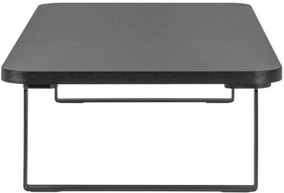 Laikiklis Powerton Monitoriaus pagrindas, lengvas montavimas, vieta klaviatūrai, juoda, metalinė / MDf plokštė, 20 kg keliamoji galia, Powerton, ergo